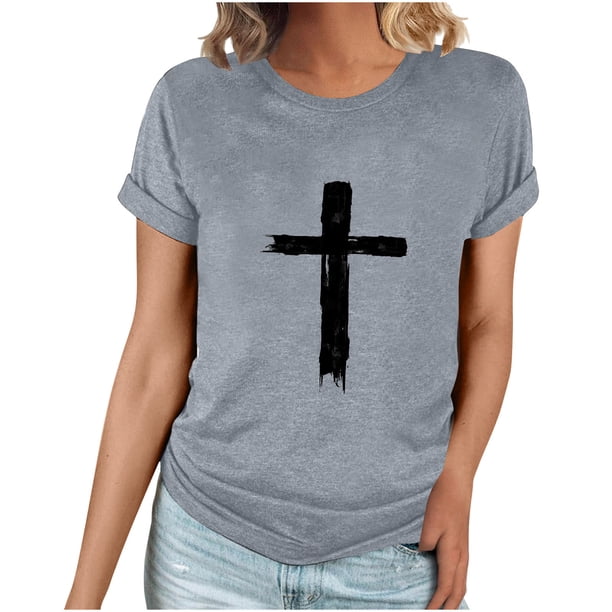 Camiseta Casual de Manga Corta de Cuello Redondo Impresa para las Mujeres, 95% Poliéster 5% Spandex Vintage Top Ligero para Diario, Fiesta Y Primavera Verano