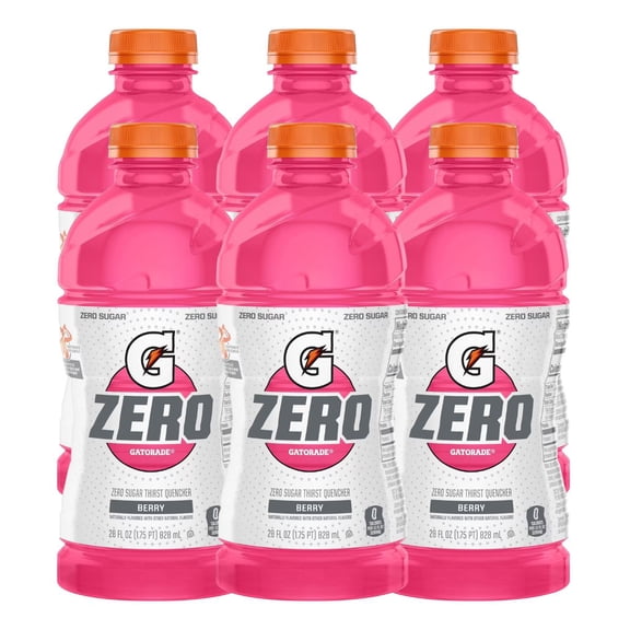 Thirst Quencher for Gatorade Zero Sugar Berry Thirst Quencher, 28 Fl Oz Bottle (Pack of 6)