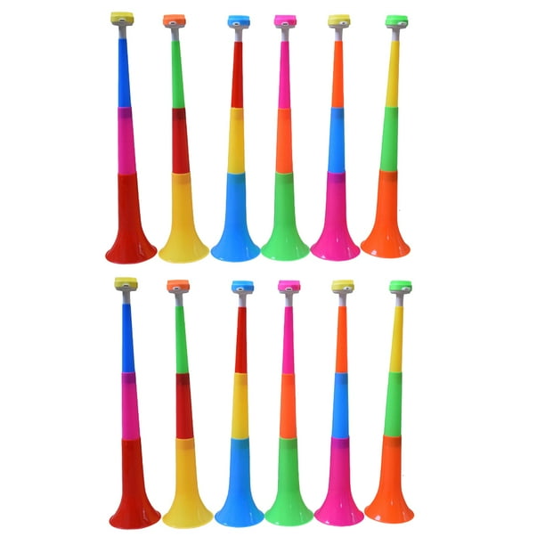 12pcs 3 Sections Telescopic Trumpet 60cm Plastic Trumpet Kids Musical Instrument Noise Making Tools Children Toy Loud Air Horn Mixed Color