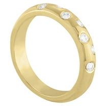 Aonejewelry 0.14 Carat Round Diamond Wedding Band In 10K Solid Yellow Gold