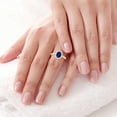 thumbnail image 2 of GemsNY September Birthstone - Traditional Oval Halo Untreated Blue Sapphire Ring with Prong Set Diamonds For Women (Grade - AAAAA | 1.97cttw), 2 of 4