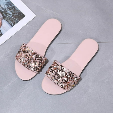 

LEEy-World Walking Shoes Women Women Sandals with Arch Support Summer Comfortable Slides Casual Slip On Beach Sandal Outdoor Walking Flats Shoes