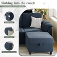 thumbnail image 3 of Sobaniilo 79.4" Sectional Sofa with Movable Storage Ottoman, L-Shaped Convertible Sofa Couch for Small Living Room, Blue, 3 of 7