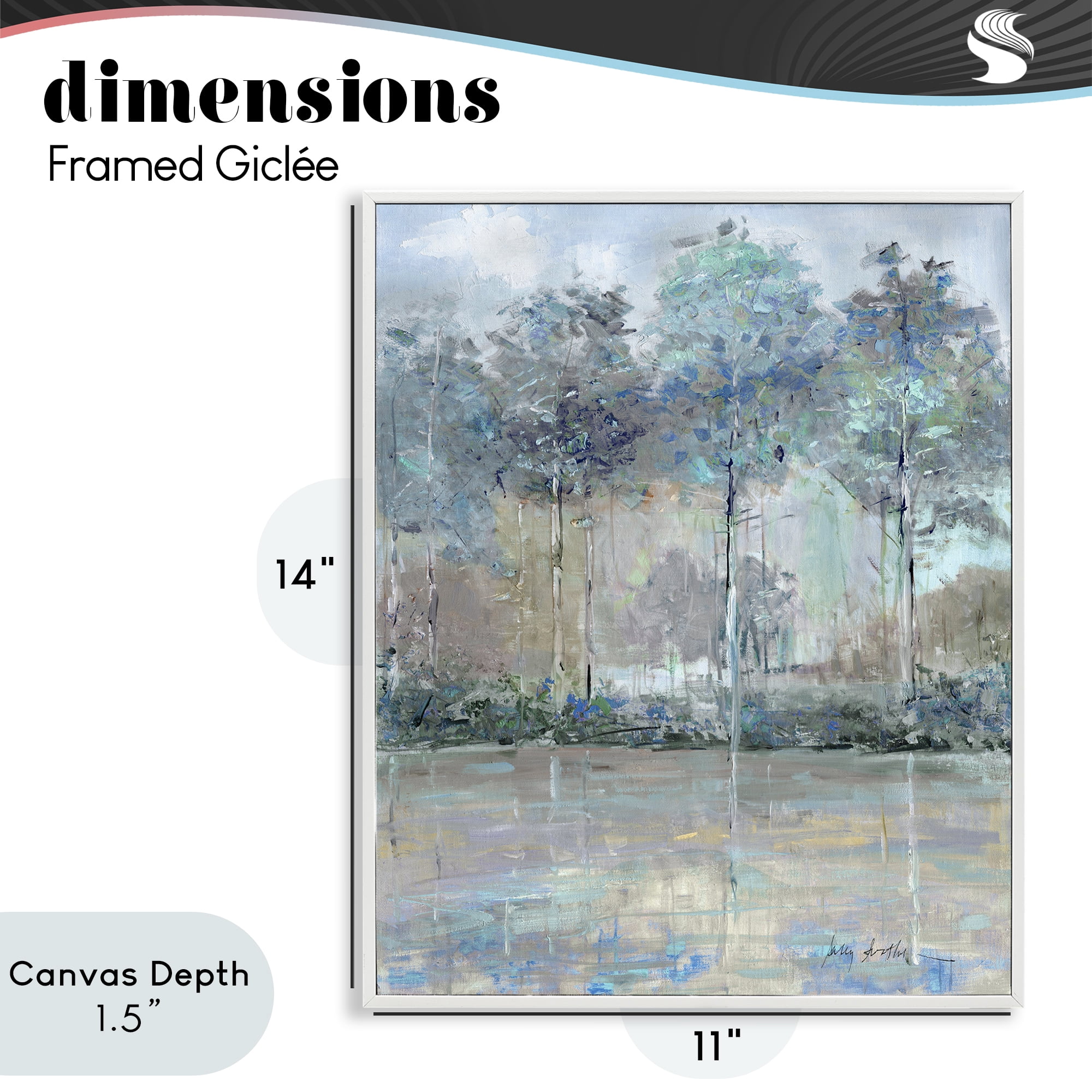 Stupell Industries Subdued Expression of Trees White Framed Giclee Art, design by Sally Swatland
