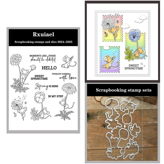 Rxuiael Stamps and Cutting Dies Sets for 2025-2026 Stamps Dies Card Crafting for Card Making