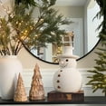 thumbnail image 3 of Christmas Decorations - Handmade Terracotta Snowman Figurines - 1 Pack White Clay Winter Decor Holiday Rustic Unique Decor for Home Table Room Farmhouse Indoor Outdoor,S,6.5", 3 of 12