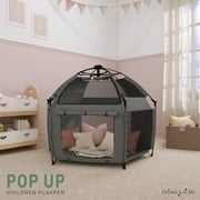 Dream On Me Pop Up Children Playpen, Easy Set-Up- Indoor Play House and Outdoor Play Tent with Canopy Cover, Charcoal