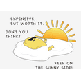 thumbnail image 2 of "Eggspensive Eggs - Keep On The Sunny Side" Adult White Crew Neck Long Sleeve Tee-Small, 2 of 3