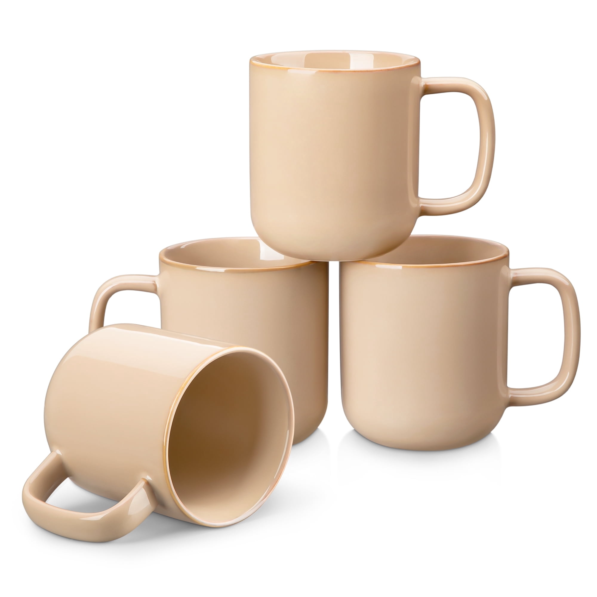 Hasense Coffee Mug Set, 15 oz Ceramic Large Blue Mugs with Big