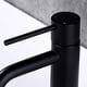 thumbnail image 5 of Grifo de baño negro mate con un solo orificio JXMMP Grifos monomando para fregadero de baño con desagüe emergente y placa de cubierta de 6 pulgadas y manguera de suministro de agua CUPC, 5 of 6