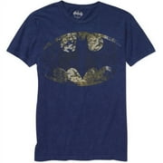 Dc - Men's Batman Logo Washed Tee Navy