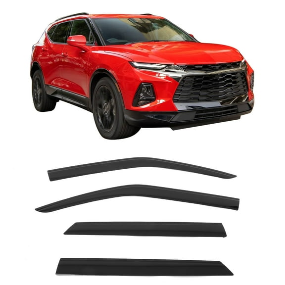Ikon Motorsports Tape-On Window Visors Deflector for 2019-2026 Chevrolet Blazer, Low Profile Style Acrylic Smoke/Tinted 4PCS