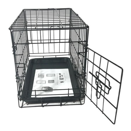 OTVIAP 20INCH Pet Kennel Cat Dog Folding Steel Crate Animal Playpen Wire Metal Cage Black, Folding Pet Kennel, Pet Kennel
