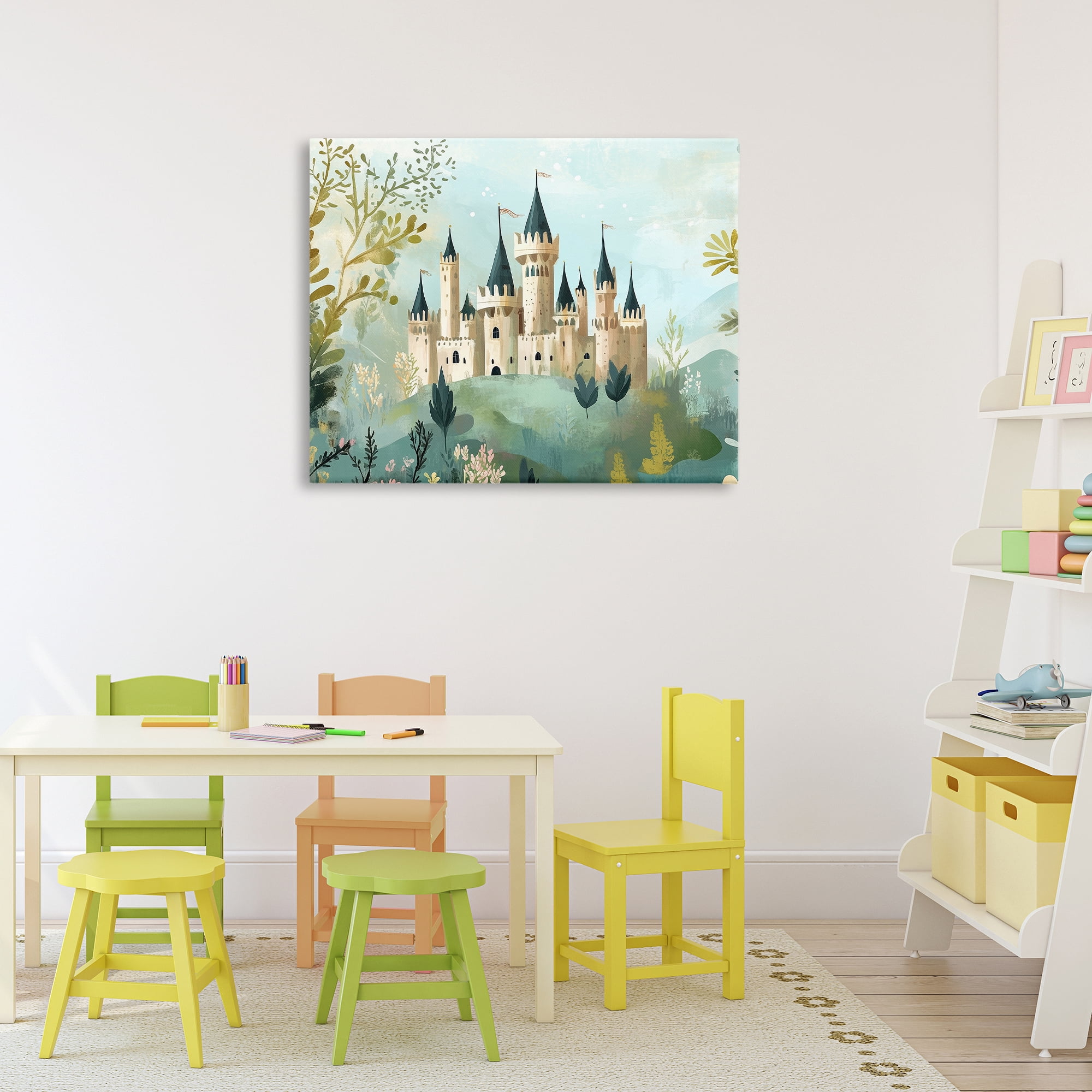 Stupell Industries Princess' Castle View Canvas Wall Art, design by Christine Simpson Art