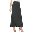 thumbnail image 3 of Women's Casual Foldable Waist Comfy Loose Fit Solid Maxi Skirt S-3XL, 3 of 7
