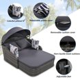 thumbnail image 4 of 79.9" Outdoor Sunbed, Modern Luxury Patio Double Chaise Lounge Chair with Adjustable Canopy and Cushion, Outdoor Wheeled Hammock Daybed for Garden, Poolside, Canopy, Gray, 4 of 9