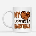 thumbnail image 2 of Coffee Mugs My Heart Belongs To Basketball Gifts for Hoop Player or Fans Coffee Lovers 11oz 15oz White Mug Christmas Gift, 2 of 7