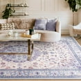 thumbnail image 3 of Jamfeel Area Rugs Vintage Floral Printed Washable Non-slip Carpets Foldable Thin Low Pile Rug for Living Room Bedroom 8'x10' Blue, 3 of 7