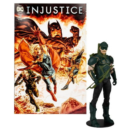 UPC: 0787926159196 | McFarlane Toys DC Direct Injustice 2 Green Arrow with Comic Book – 7 in Page Puncher