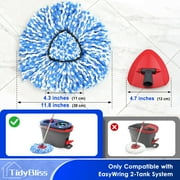 TidyBliss Mop Heads Replacements 2 Pack with Triangle Base for RinseClean 2 Tank System