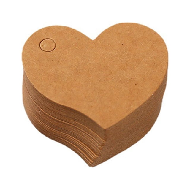 Qarigey Tarjetas Papel Kraft Etiquetas en forma de corazón Tarjeta Amor Telones de fondo Tienda de etiquetas Escaparate Accesorios de regalo Suministro Ropa, zapatos y accesorios Miscelánea Marrón Qarigey AP018125-02