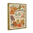 thumbnail image 3 of Hello Fall Cozy Autumn Items Holiday Graphic Art Metallic Gold Framed Art Print Wall Art, 3 of 6