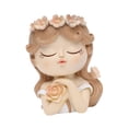thumbnail image 3 of Macetas con cara de niña, soporte para bonsái, jarrón artesanal, escultura decorativa de resina coleccionable de dibujos animados, maceta de resina, 8x7x11cm, 3 of 8