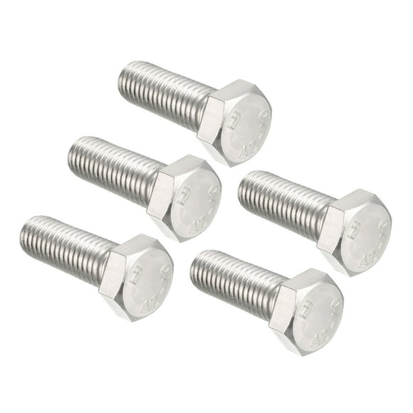Unique Bargains M12 Thread 35mm 304 Stainless Steel Hex Head Screws Bolts 5pcs