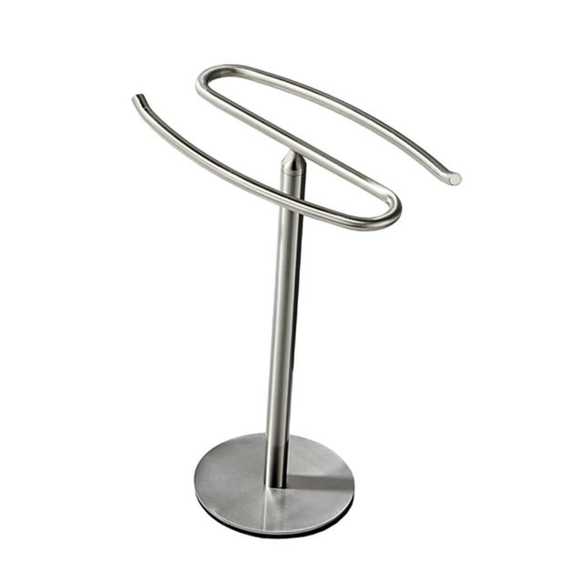 Countertop Holder Stand,Hand Towel Holder Towel Stand Watch Holder,Bathroom Kitchen Vanity Countertop Towel Rack,Stainless Steel Bath towel Stand towel hanger,Freestanding Hand Towel Silvery