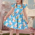 thumbnail image 5 of NAISIBABY Casual Dresses for Girls, Ruffles Sleeve Crewneck Summer Easter Kids Flowy Sundress Sky Blue Size 10-12, 5 of 7