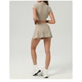 thumbnail image 7 of PISONIC 2 Piece Tennis Dress for Women High Waist Pleated Tennis Skirt with Shorts Short Sleeve Crop Golf Workout Skirts Sets, 7 of 7