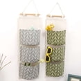 thumbnail image 4 of Cateissary Bolsa de almacenamiento organizadora para colgar en la pared de 3 rejillas que contiene juguetes bolsa de bolsillo de decoración 2019 Almacenamiento y organización del hogar amarillo Cateissary JJ13863-01, 4 of 6