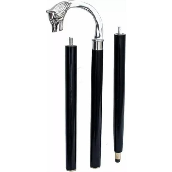 WAVE NAUTICAL Brass Walking Solid Vintage Designer Victorian Simple Wooden Cane Antique Style Folding Walking Stick 36" Inches with Brass Handle for Men and Women