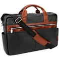 thumbnail image 4 of SOUTHPORT | 17” Leather Two-Tone Laptop Briefcase, 4 of 10