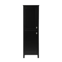 Elegant Kitchen and Bath 20 Inch Wide Bathroom Linen Storage Freestanding Cabinet In Black