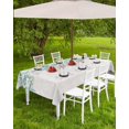 thumbnail image 3 of Teal Botanical Outdoor Tablecloth - 54x54 Inch Square Dining Table Cover, Spring Floral Elegants Farmhouse Waterproof Outdoor Table Cloth with Umbrella Hole & Zipper for Picnic/Patio/Party, 3 of 5