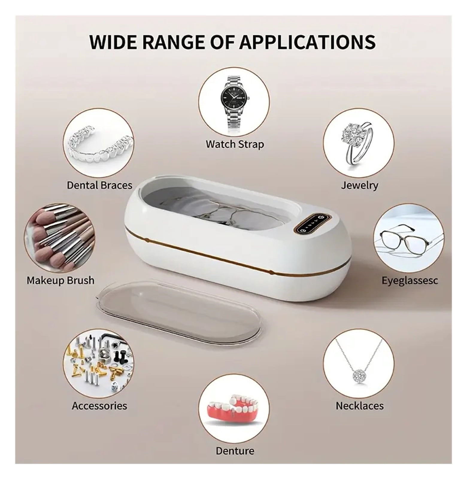 Mini Ultrasonic Eyewear Cleaner, Jewelry, Watch High-Frequency Vibration Charger, Home Accessory