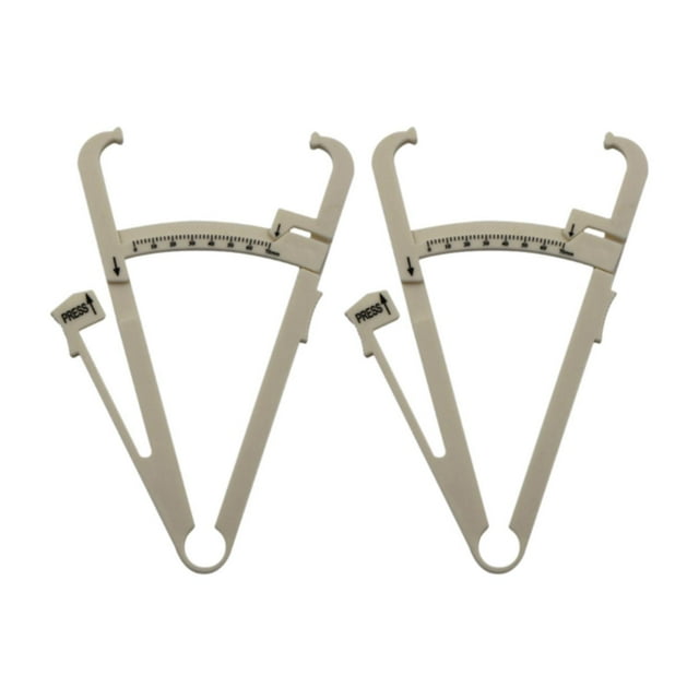 2x Calibrador de grasa corporal Abrazadera de grasa de piel Calibrador corporal Calibrador Herramienta de medición confiable Escala única blanca