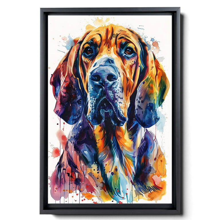 Colorful Bloodhound Wall Art Abstract Dog Posters Animal Canvas