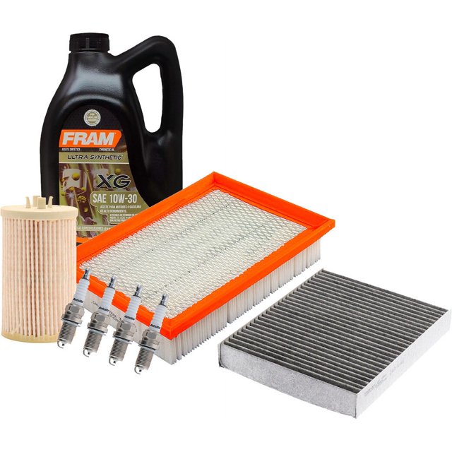 Kit De Afinación Con Aceite 10W30 Sintético, Bujías Cobre, Filtro De Aire, Filtro Para Aceite Sintético Y Filtro De Cabina 8 Piezas Compatible con Chevrolet Sonic L4 1.8L DE 2012 A 2018