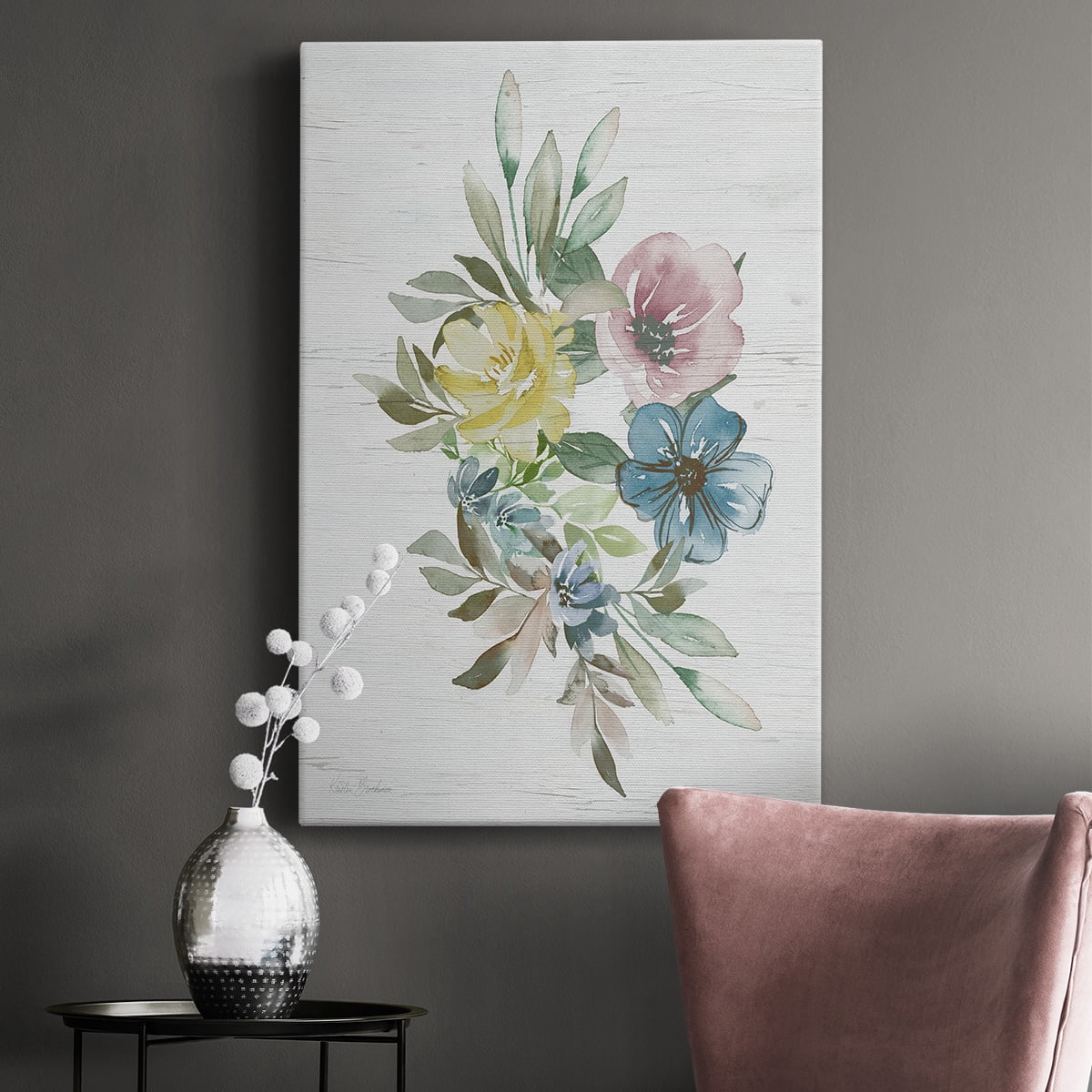 Spring Meadow Arrangement I Premium Gallery Wrapped Canvas - Ready to Hang
