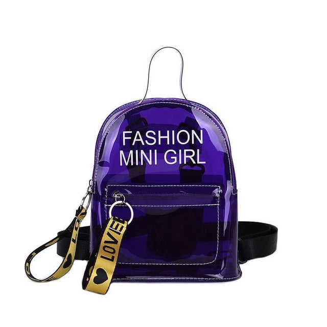Bolso de verano, mochila transparente, moda, letras de gelatina, bolso casual portátil, bolso de mujer