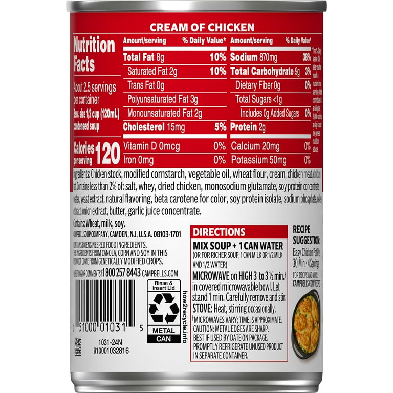 Cream of chicken soup ingredients deals