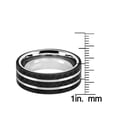 thumbnail image 5 of Crucible Jewelry Men's Striped Carbon Fiber Steel Ring (8mm), 5 of 5