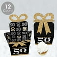 thumbnail image 3 of Big Dot of Happiness Adult 50th Birthday - Gold - Square Favor Gift Boxes - Birthday Party Bow Boxes - Set of 12, 3 of 8