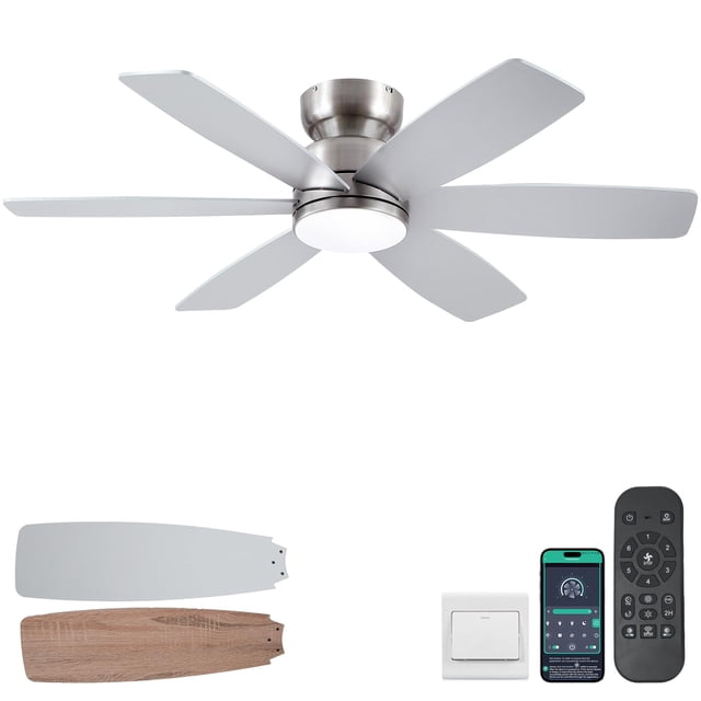 Ventilador de techo Kviflon de 46 pulgadas con luz LED de montaje empotrado