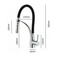 thumbnail image 5 of Kitchen Faucet, 360 ° Rotation, With Flexible Black Silicone Hose, Kitchen Mixer, With Detachable Metal Shower Or Whwy, 5 of 5