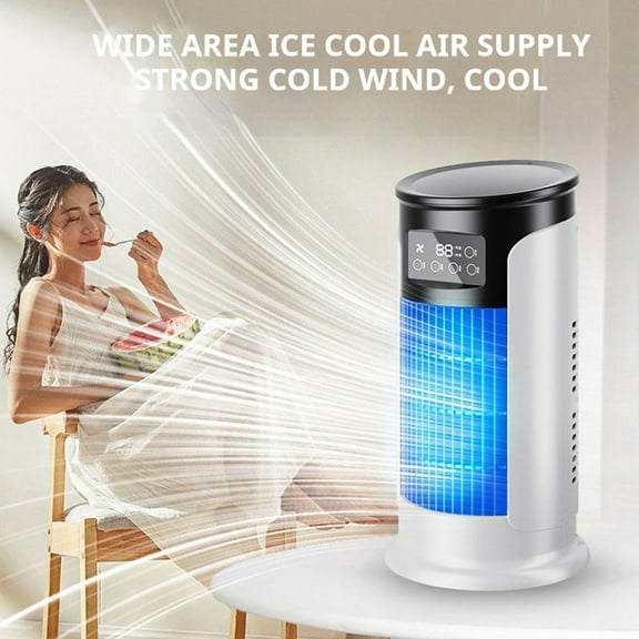 COM1950s Desktop Air Cooler with Humidifier,Portable Usb Personal Air Conditioner Fan,5-Speed Cooling for Home Office Dorm Desk,Compact Evaporative Cooler with Timer