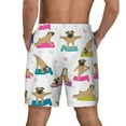 thumbnail image 4 of Gaeub Yoga Dogs Poses Mens Swim Trunks Stretch Beach Shorts Quick Dry for Men Swim Shorts Swimwear with Pockets- 3X-Large, 4 of 9