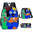 thumbnail image 1 of 3pcs/set Rainbow Friends School Bag Set Backpack+lunch Bag+pencil Case Kids Gifts, 1 of 1